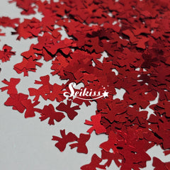 Red Bows Shape Glitter - Red Glitter Red Bows Shape Glitter - Red Glitter