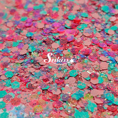 Bahamas Chunky Glitter -Pink and Blue Multicolor Glitter Bahamas Chunky Glitter -Pink and Blue Multicolor Glitter
