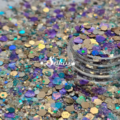 Royal Coast Chunky Glitter Mix- Gold and Purple Glitter Royal Coast Chunky Glitter Mix- Gold and Purple Glitter
