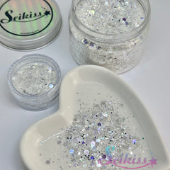 Diamond Metallic Chunky Glitter - White Glitter