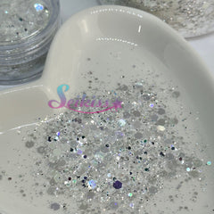 Diamond Metallic Chunky Glitter - White Glitter