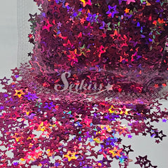 Seikiss Retro Stars Shape Glitter - Pink Glitter