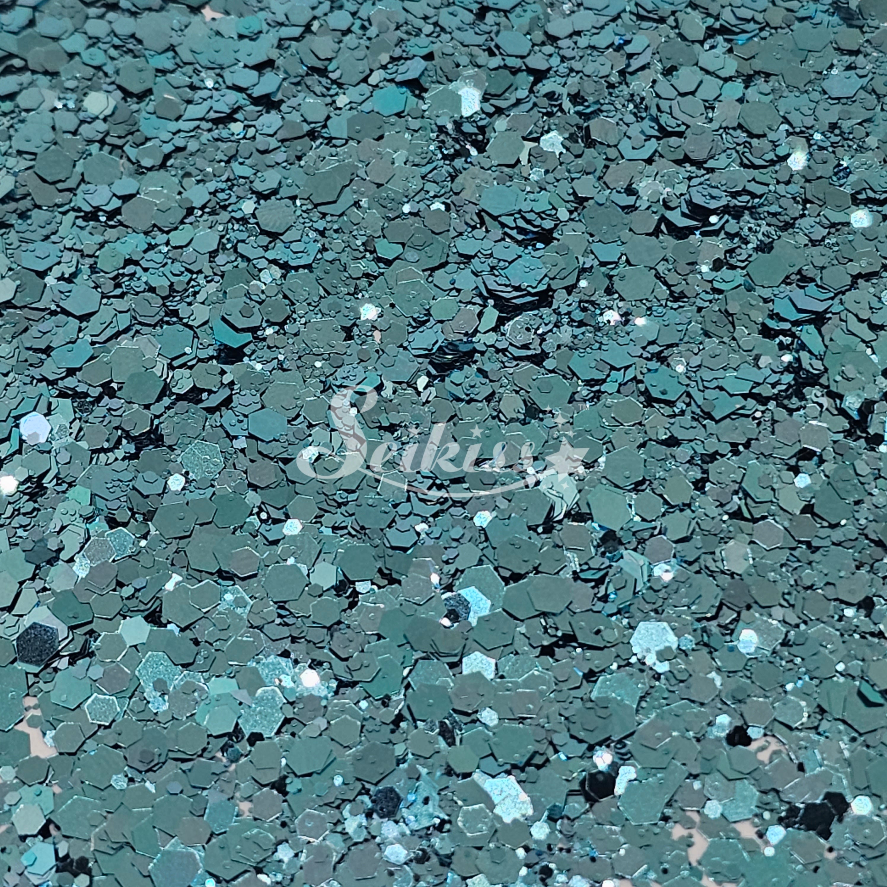 Pacific Blue Metallic Chunky Glitter - Blue Glitter / Aqua Glitter