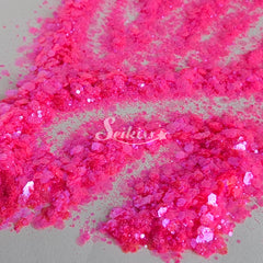 Bright Fuchsia Iridescent Chunky Glitter - Pink Glitter