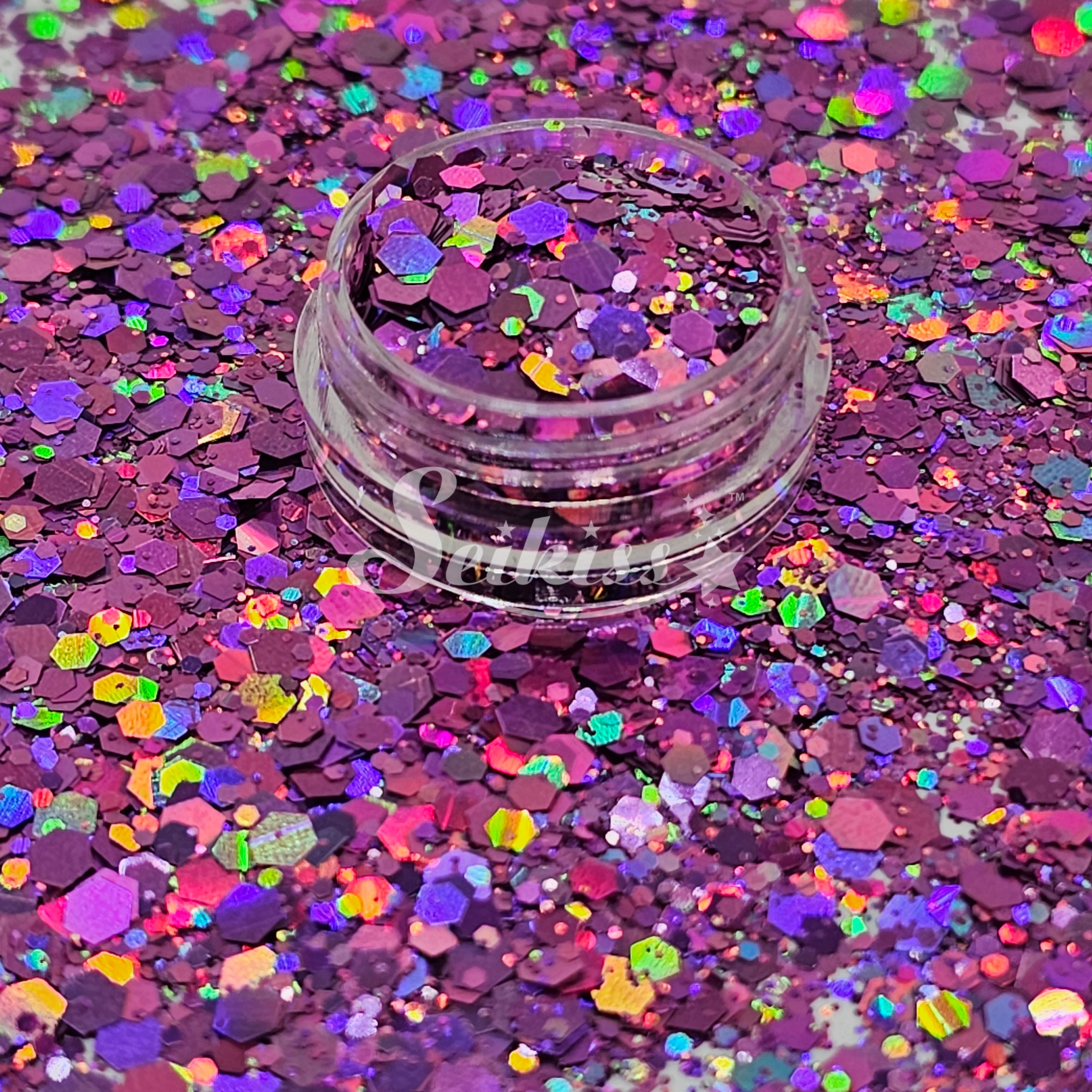Nova Galaxy Holographic Chunky Glitter - Purple Glitter