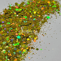 Starlight Galaxy Holographic Chunky Glitter - Gold Glitter