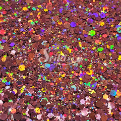 Dark Rose Galaxy Holographic Chunky Glitter - Pink Glitter
