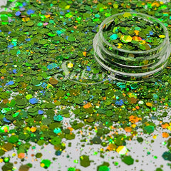 Elven Galaxy Holographic Chunky Glitter - Green Glitter