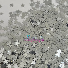 Silver Stars Metallic Shape Glitter - Silver Glitter