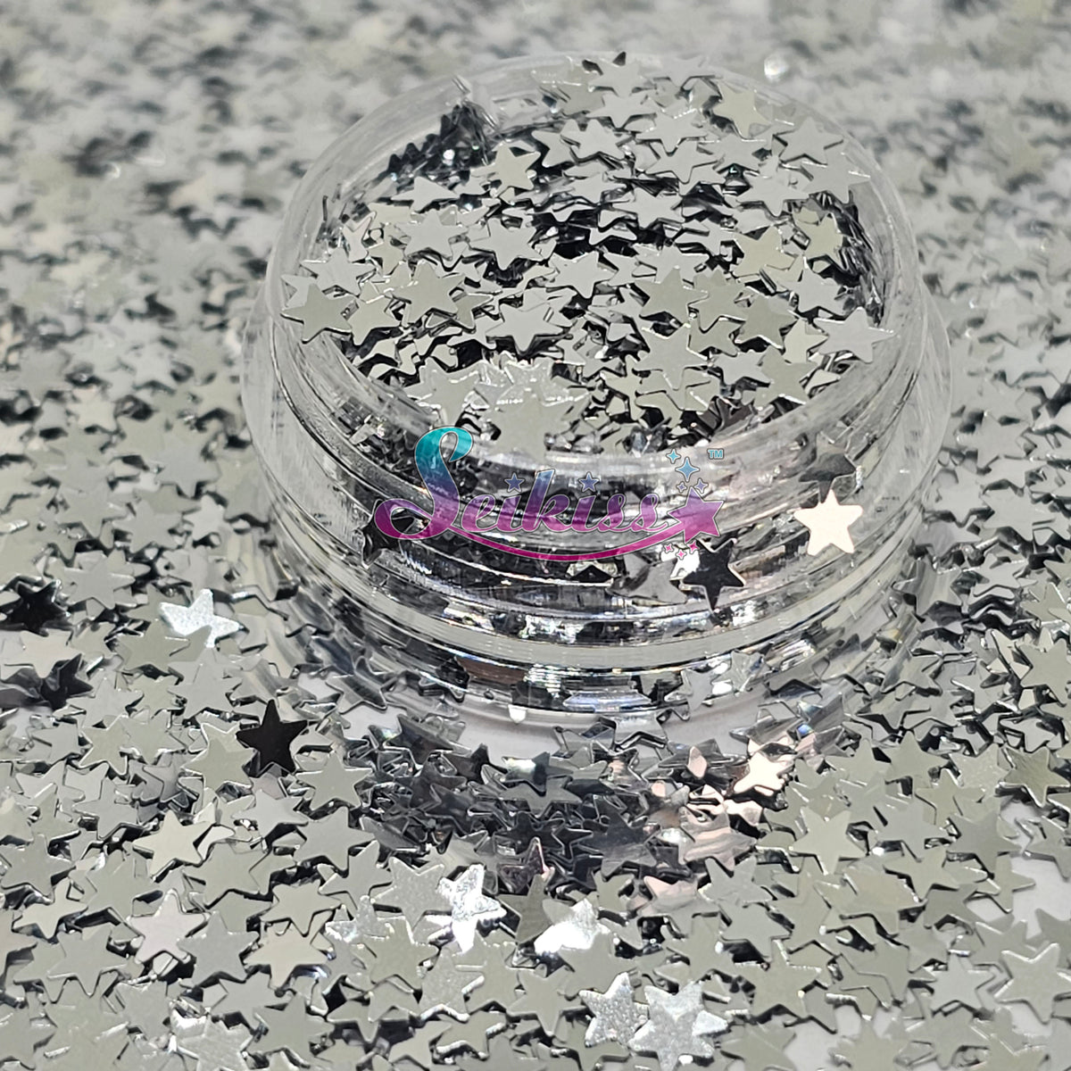 Silver Stars Metallic Shape Glitter - Silver Glitter