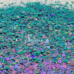 Fantasy Chameleon Chunky Glitter - Purple Glitter / Green Glitter