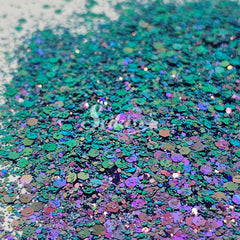 Fantasy Chameleon Chunky Glitter - Purple Glitter / Green Glitter