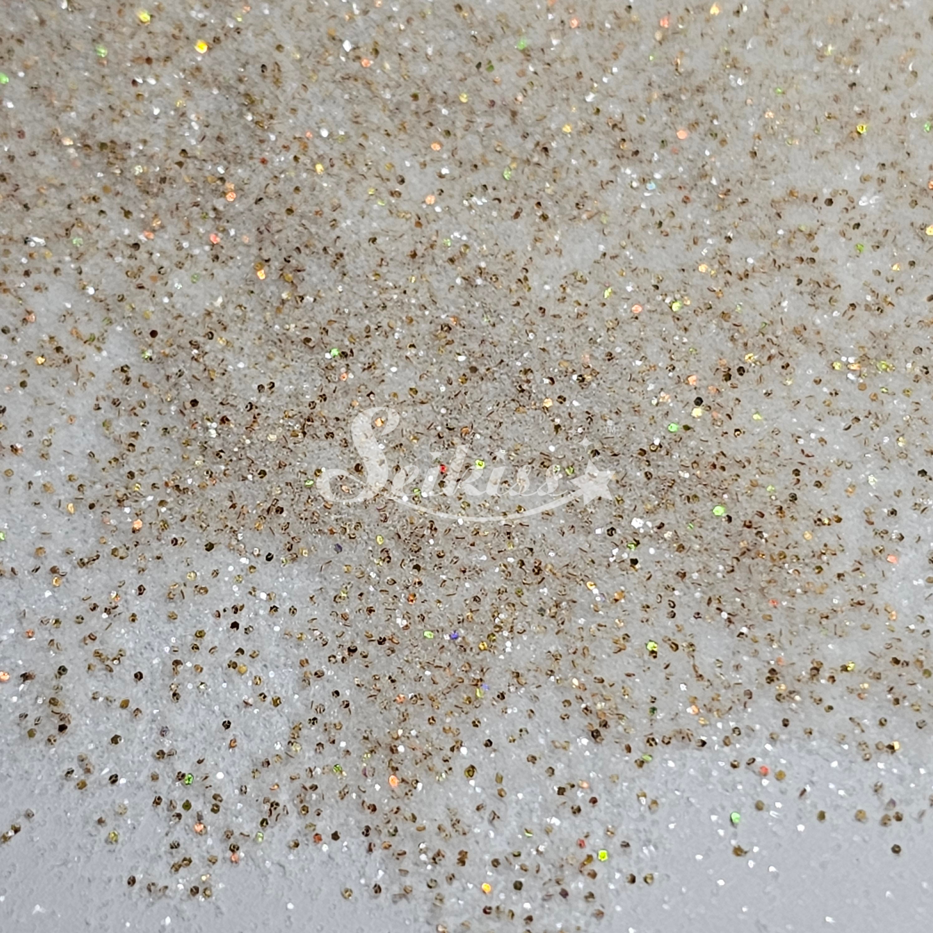 Destin Beach Holographic Fine Glitter - White Glitter / Gold Glitter