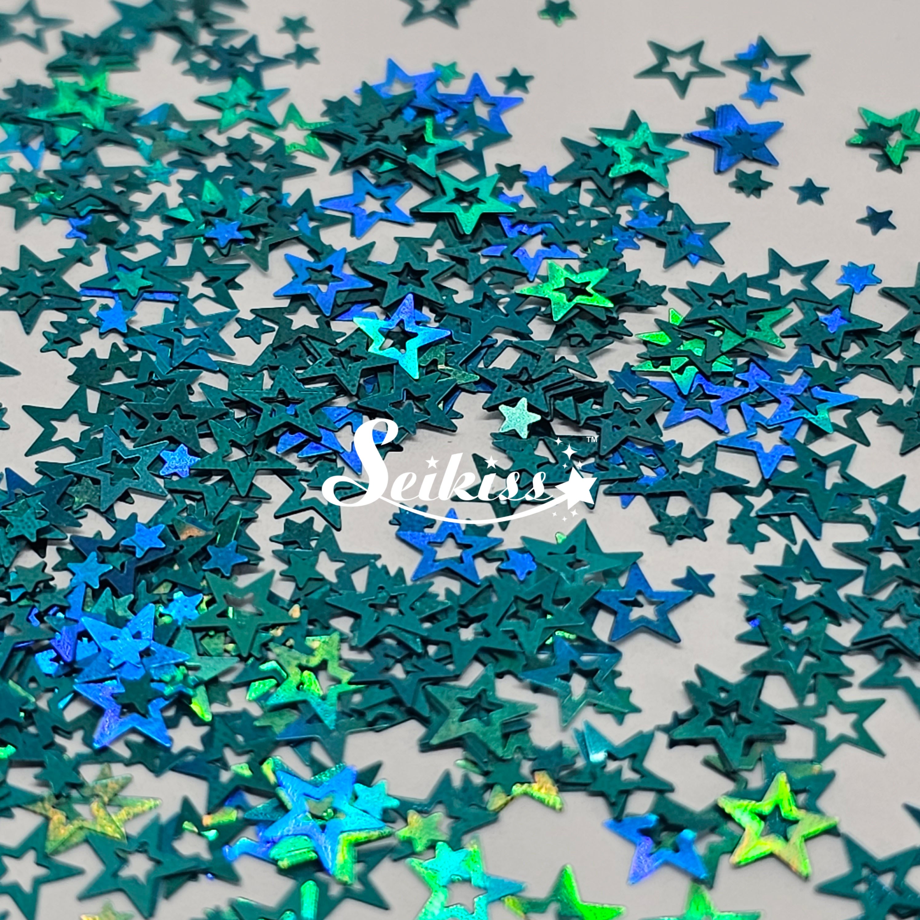 Turquoise Retro Stars Shape Glitter - Turquoise Glitter