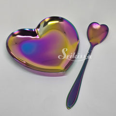 Heart Tray and Spoon Set for Craft - Multicolor