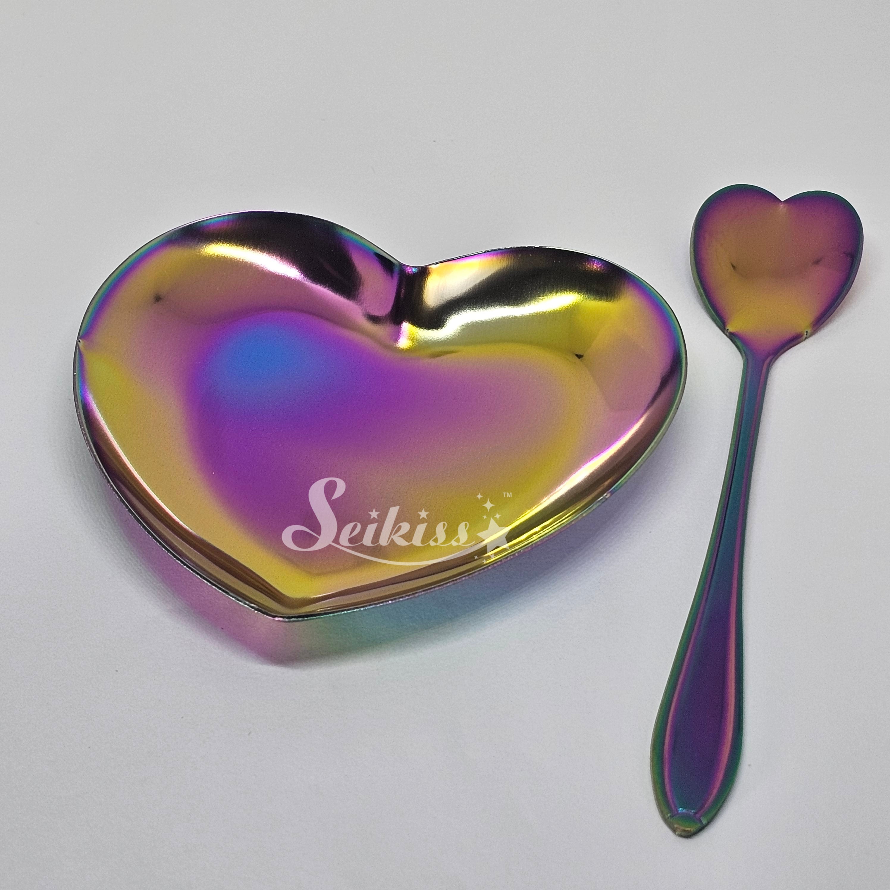Heart Tray and Spoon Set for Craft - Multicolor