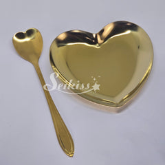 Heart Tray and Spoon Set for Craft - GOLD