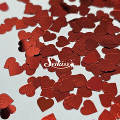 Red Hearts - Red Glitter