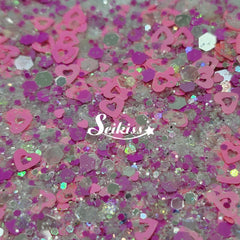 Juliet - Pink Glitter Hearts