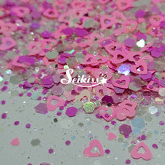 Juliet - Pink Glitter Hearts