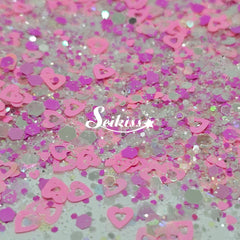 Juliet - Pink Glitter Hearts