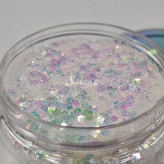 Moonlight Pink Chunky Glitter - White Glitter