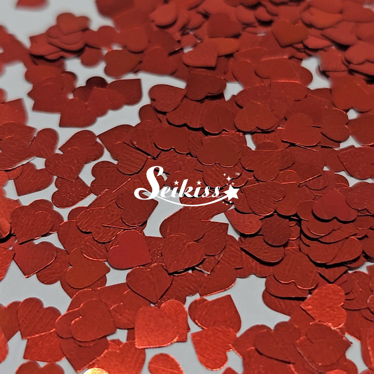 Red Hearts - Red Glitter