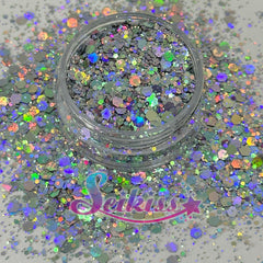 Stars Crossed Galaxy Holographic Chunky Glitter - Silver Glitter