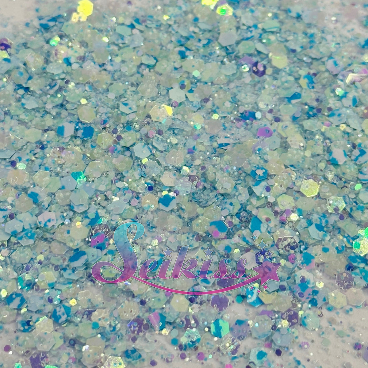 Soft Blueberry Iridescent Chunky Glitter - Blue Glitter