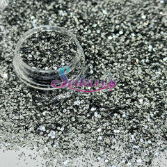 Black Lace Metallic Small Glitter - Black Glitter / Silver Glitter
