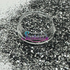 Black Lace Metallic Small Glitter - Black Glitter / Silver Glitter