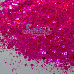 Electric Pink Metallic Chunky Glitter - Pink Glitter