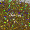 Shooting Star Galaxy Holographic Chunky Glitter - Gold Glitter