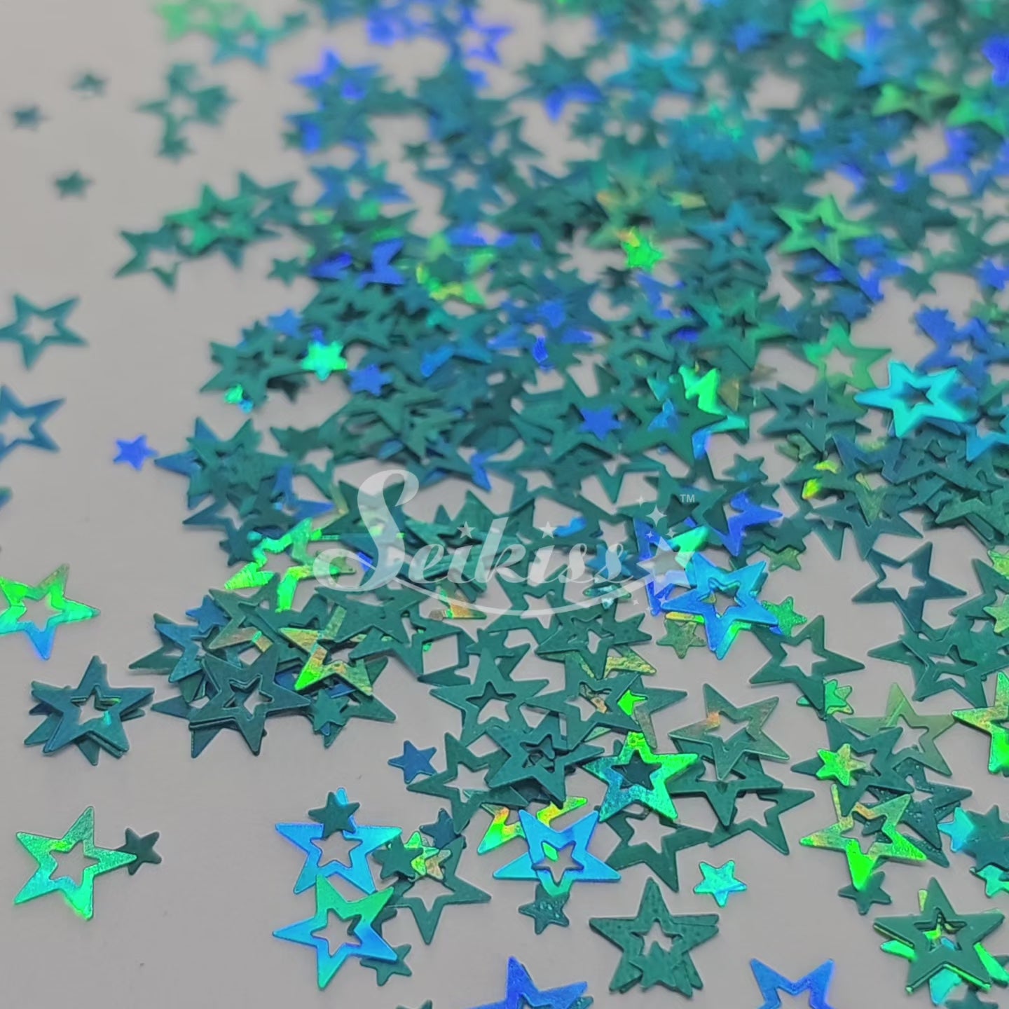 Turquoise Retro Stars Shape Glitter - Turquoise Glitter