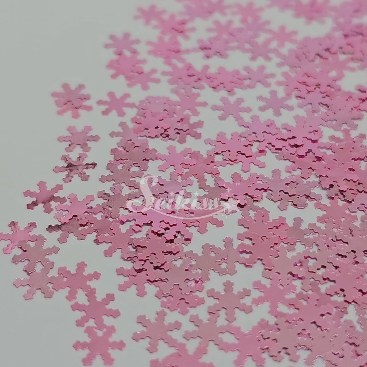 Pink Snowflakes Shape Glitter - Pink Glitter