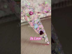 In Love - Pink Glitter with Hearts