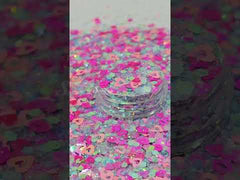 Amor Azul - Pink Glitter Hearts and Kisses