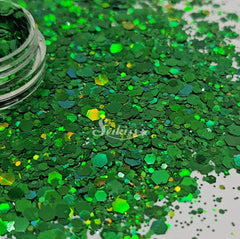 Emerald Galaxy Holographic Chunky Glitter - Green Glitter