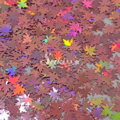 Rose Autumn Leaf Shape Glitter - Pink Glitter