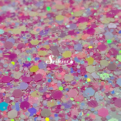 Kiss Pink Iridescent Chunky Glitter - Pink Glitter