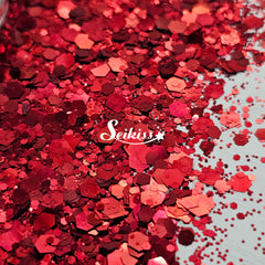 Cherry Red Metallic Chunky Glitter - Red Glitter