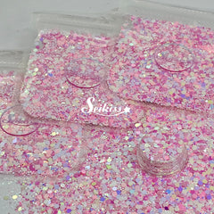 Kiss Pink Iridescent Chunky Glitter - Pink Glitter