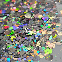 Nickel Galaxy Holographic Chunky Glitter - Silver Glitter