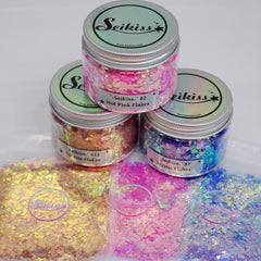 Flakes Glitter Bundle (Set of 3) - Purple, Pink and Gold Glitter