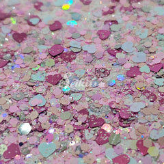 In Love - Pink Glitter with Hearts