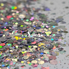 Nickel Galaxy Holographic Chunky Glitter - Silver Glitter