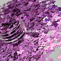 Purple Bows Shape Glitter - Purple Glitter