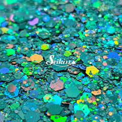 Sea View Holographic Chunky Glitter - Blue Glitter
