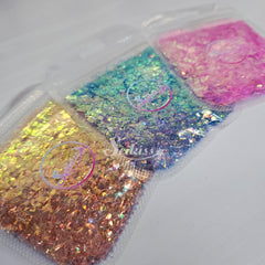 Flakes Glitter Bundle (Set of 3) - Purple, Pink and Gold Glitter