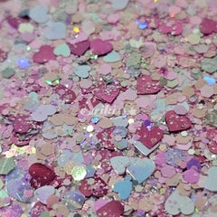 In Love - Pink Glitter with Hearts